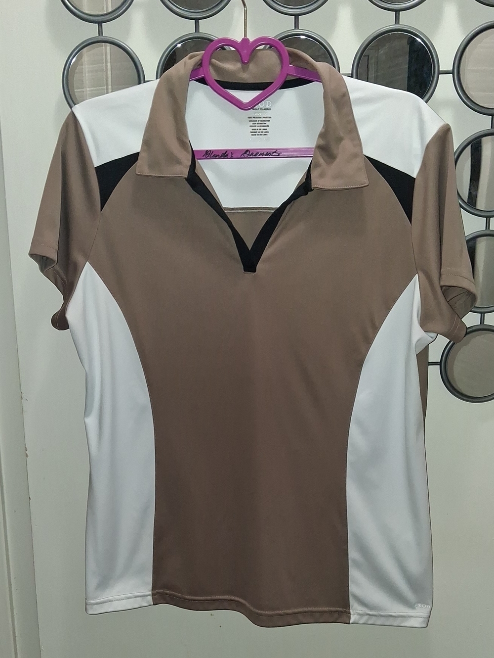 IZOD BEIGE & WHITE Top